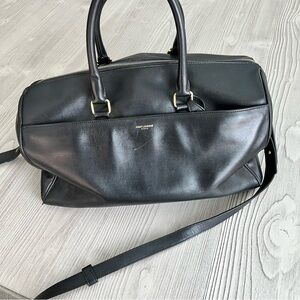 Saint Laurent Black Leather Duffel Bag